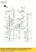 44008103714, Kawasaki, tube-fourche extérieur, par ex. kx250-k3 kawasaki kx 125 250 500 1996 1997 1998 1999 2000 2001 2002, Nouveau