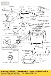 Here you can order the pattern,upp cowling,fr,l from Kawasaki, with part number 560681554: