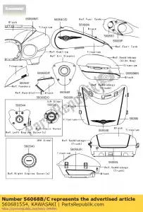 Kawasaki 560681554 pattern,upp cowling,fr,l - Bottom side