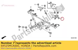 honda 64525MCA000 reste, l. tuyau latéral de capot - La partie au fond