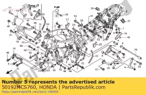 honda 50192MCS760 colarinho, rr. gancho inferior do motor - Lado inferior