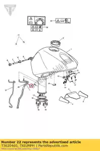 Triumph T3620460 tuyau de vidange, réservoir de carburant - La partie au fond