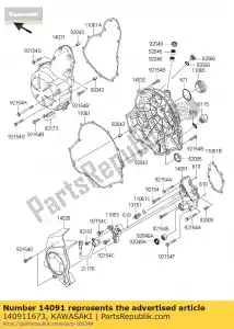 kawasaki 140911673 deksel, transmissie er650c9f - Onderkant