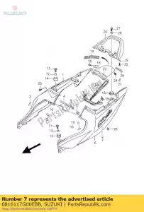 Suzuki 6816117G00EBB emblema, sedile tai - Il fondo