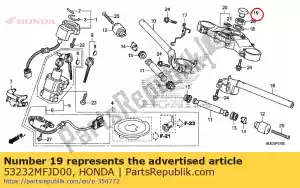 Honda 53232MFJD00 za?lepka, nakr?tka dr??ka kierownicy - Dół