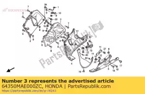 Honda 64350MAE000ZC set cappuccio, l. medio (wl) - Il fondo