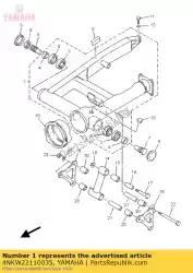 Ici, vous pouvez commander le bras arrière comp. Auprès de Yamaha , avec le numéro de pièce 4NKW22110035: