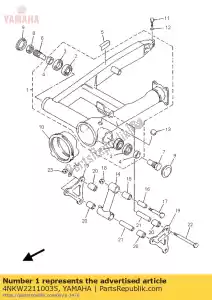 Yamaha 4NKW22110035 achterarm comp. - Onderkant