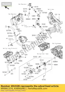 kawasaki 999961374 kit, waterpijp & bout ex250lff - Onderkant