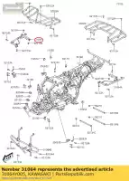 31064Y005, Kawasaki, pipe-comp,floor panel,rh kawasaki kvf300 brute force 300 , New