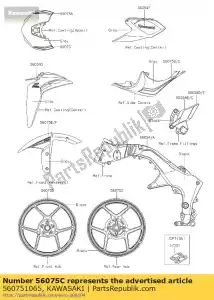 Kawasaki 560751065 pattern,tail cover,rh - Bottom side