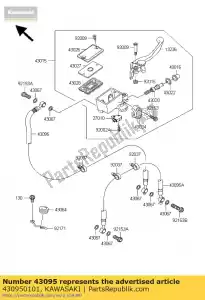 kawasaki 430950101 hose-brake,fr zr1000-a3h - Bottom side