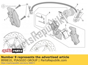 aprilia 899810 front brake pipe clamp-clamp - Bottom side