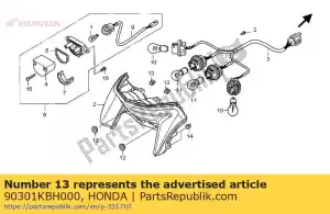 honda 90301KBH000 nut, clip, 6mm - Bottom side