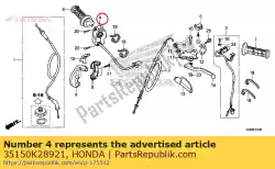 Ici, vous pouvez commander le sw assy, ?? Commencer auprès de Honda , avec le numéro de pièce 35150K28921: