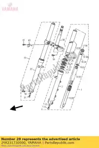 yamaha 2YK231730000 fuso, cone - Lado inferior