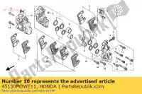 45150MBWE11, Honda, étrier sous-ensemble., l. fr. honda cbr  f rossi fr rr sport fs rra cbr600f cbr600fs 600 , Nouveau