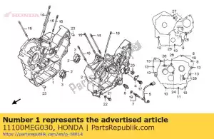 Honda 11100MEG030 crankcase comp., r. - Bottom side