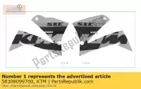 58308099700, KTM, decal set 625 sxc 04 ktm sxc 625 2004, New