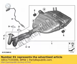 bmw 18517725549 collecteur d'échappement avec silencieux avant - La partie au fond