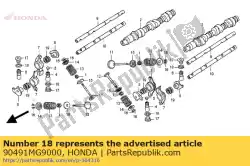 Ici, vous pouvez commander le cale, butée hydraulique de réglage de jeu (1. 0) auprès de Honda , avec le numéro de pièce 90491MG9000: