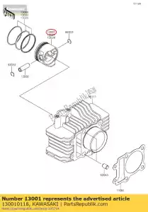 kawasaki 130010118 moteur à pistons, std klx110caf - La partie au fond