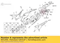 895269, Piaggio Group, lh calcomanía de carenado trasero 