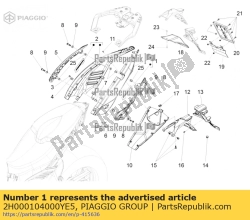 Aprilia 2H000104000YE5, Lh heckverkleidung, grau, OEM: Aprilia 2H000104000YE5