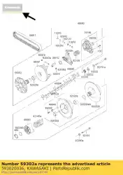 Qui puoi ordinare sheave-comp, mobile kaf620e8f da Kawasaki , con numero parte 593020036: