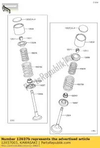 Kawasaki 12037003 shim-tappet,2.10t - Bottom side