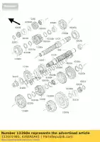 132601980, Kawasaki, engranaje, entrada 3ro y 4to, 19 zx636-a1 kawasaki zx 600 2002, Nuevo