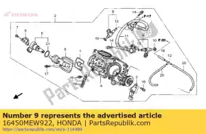 Honda 16450MEW922 conjunto do injetor, combustível - Lado inferior