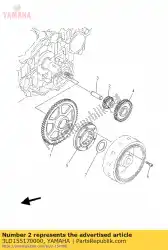 Here you can order the gear, idler 2 from Yamaha, with part number 3LD155170000: