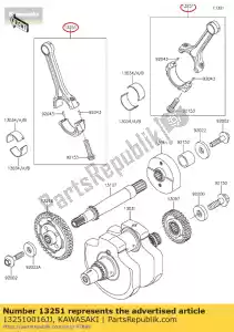 Kawasaki 132510016JJ rod-assy-connecting,j - Bottom side