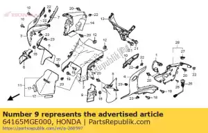 Honda 64165MGE000 dekking b, l. fr. bovenste - Onderkant