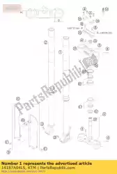 vorkpoot l / s wp48 exc / mxc 05 van KTM, met onderdeel nummer 14187A04LS, bestel je hier online: