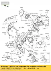 Aqui você pode pedir o capa, estojo de armazenamento, rh, f. Em Kawasaki , com o número da peça 1409109476Z: