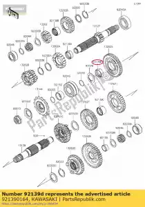 Kawasaki 921390164 douille, engrenage, 2e sortie - La partie au fond