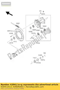 kawasaki 420411413 piñón-cubo, 45t kdx250-f2 - Lado inferior