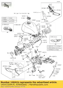 kawasaki 1404150947F 01 pokrywa-komp,lewa,v.l.zielona - Dół