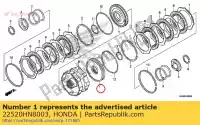 22520HN8003, Honda, comp. pistão, embreagem honda trx650fa fourtrax rincon trx680fa sxs700m2p sxs700m4p 650 680 700 , Novo