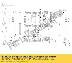 Aquí puede pedir buje + pata horquilla derecha de Piaggio Group , con el número de pieza 886315: