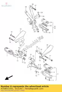 Suzuki 4358033301 prato, para rodapé - Lado inferior