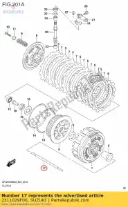 suzuki 2311029F00 staaf, cl duw - Onderkant