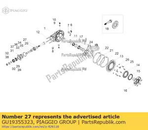 Piaggio Group GU19355323 espaçador 1,3 mm - Lado inferior