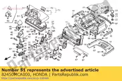 rubber a, l. Armleuning van Honda, met onderdeel nummer 82450MCA000, bestel je hier online: