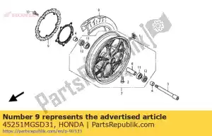 Honda 45251MGSD31 disk, fr. brake (sunstar) - Bottom side