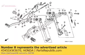 Honda 43451KW3670 stang, rr. rem - Onderkant