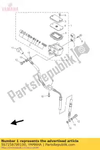 yamaha 5S7258700100 subconjunto do cilindro mestre - Lado inferior