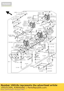 Kawasaki 150101594 carburateur, droit, extérieur - La partie au fond